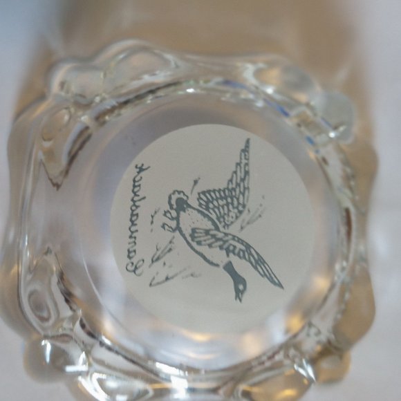 Vintage Clear Glass Ashtray Canvasback Duck Hunting Bird Game 4 Slot Cigarettes - Picture 3 of 4